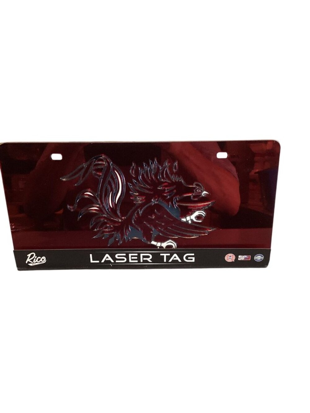 RICO Red Silver White Laser Engraved SC Gamecocks MASCOT Thick Heavy HOT! NEW